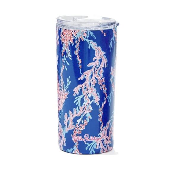 Lilly Pulitzer NWB Skinny Tumbler in Borealis Blue Swim On Over Resort Preppy - Picture 4 of 4
